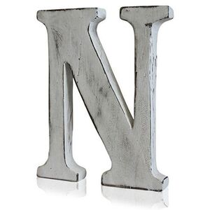 Handcrafted Shabby Chic Wooden Alphabet Letter N