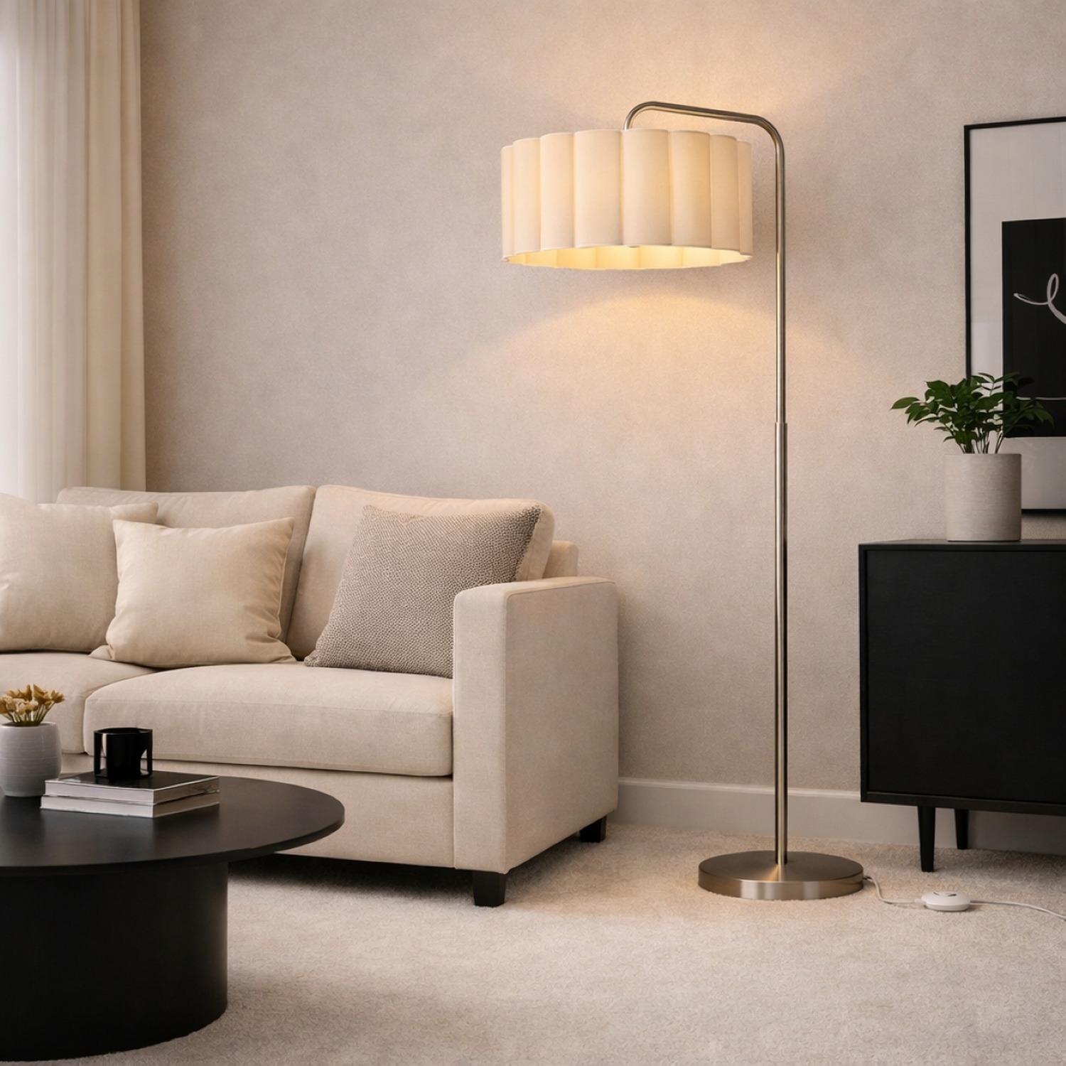 Image of CGC Kyra Brushed Nickel Angled Floor&hellip;