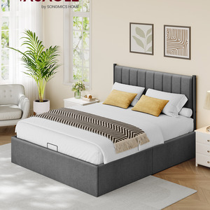 King Bed Frame, 150 x 200 cm, Ottoman Bed with Lift-Up Storage