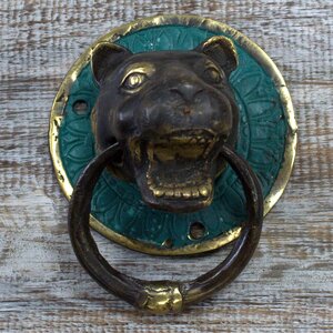Tiger Head Brass Door Knocker Classic Handcrafted Door Decor