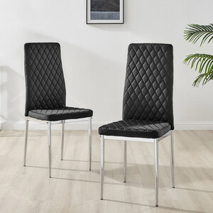 6x Milan Velvet Dining Chair with Silver Legs