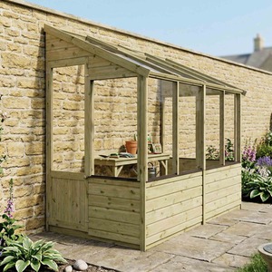 8ft x 4ft Wooden Traditional Lean To Greenhouse