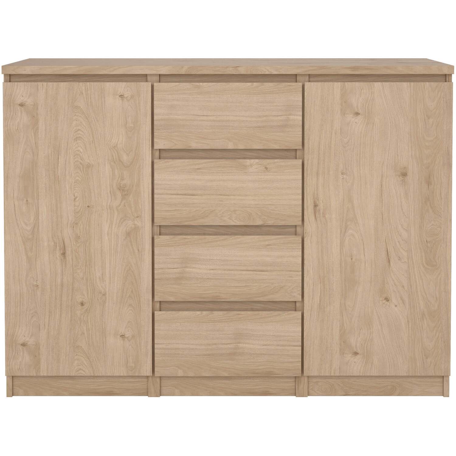 Wyld Haus Budapest Oak-effect Matt Sideboard 4 Drawers 2 Doors - Natural