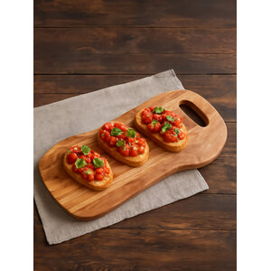 Kora Serving Board With Handle in Olive Wood