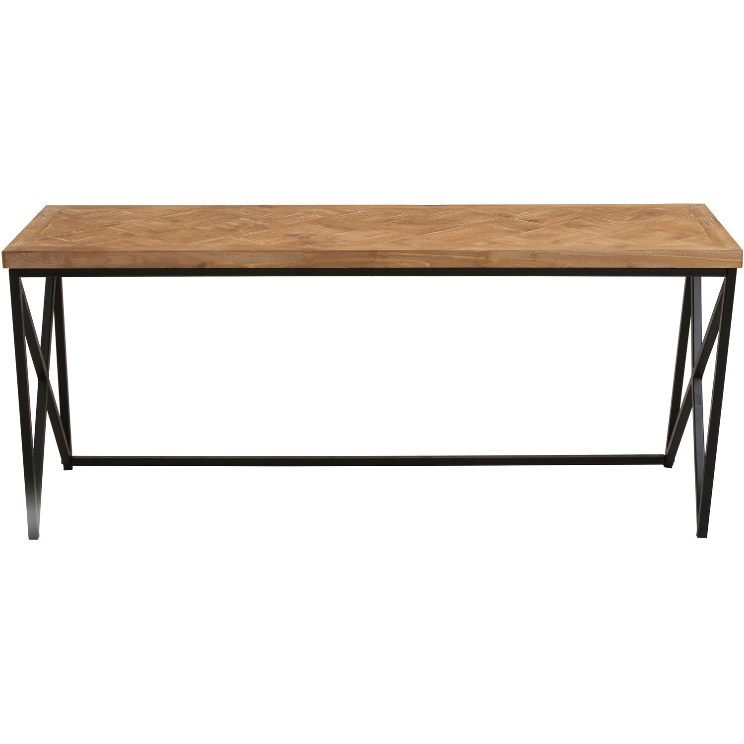 Kickford Parquet Fir Wood Coffee Table - Black