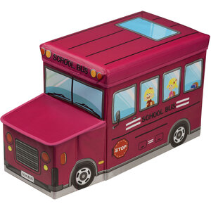 Children's Hot Pink School Bus Box And Seat Storage