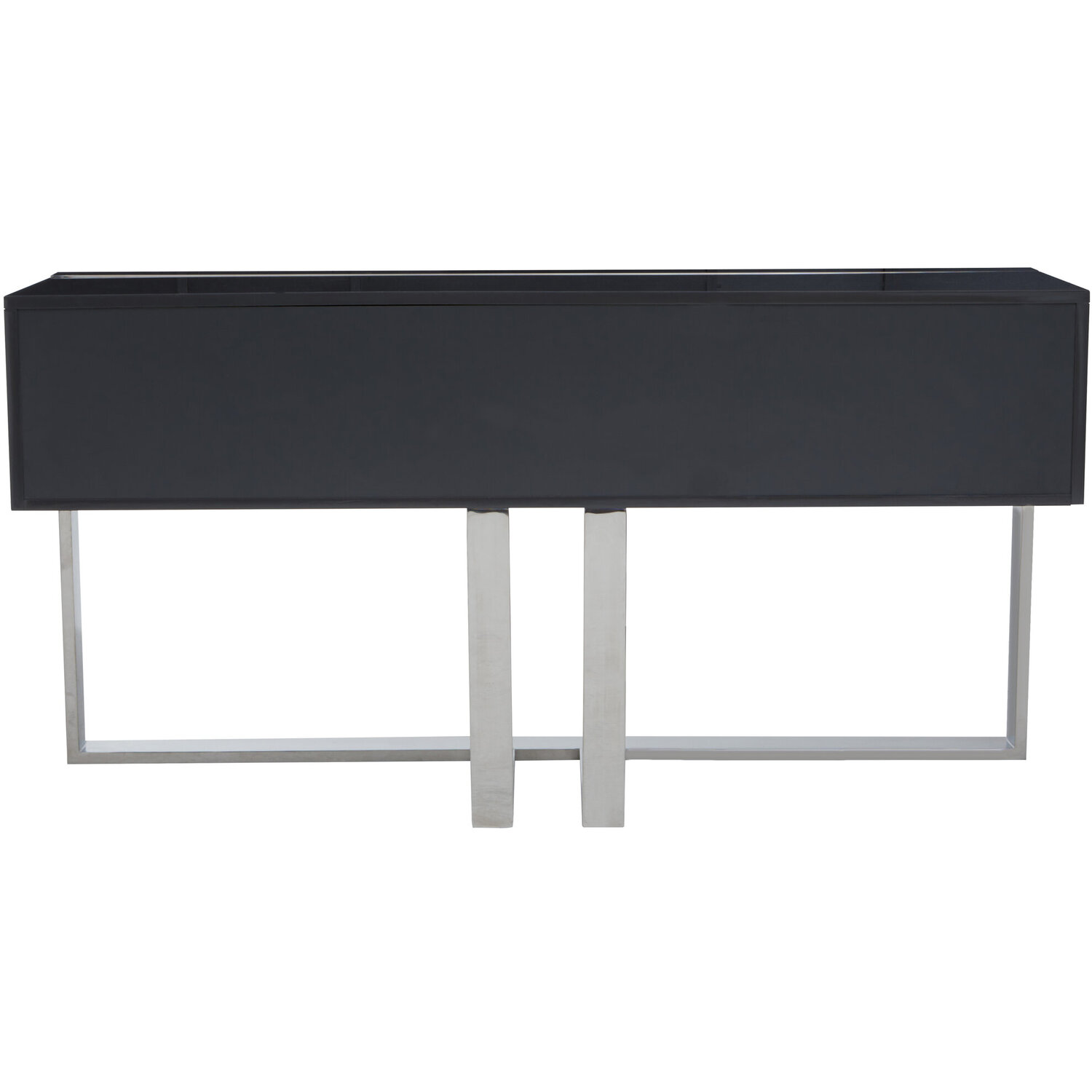 Genoa Grey Gloss Finish Console Table - Silver