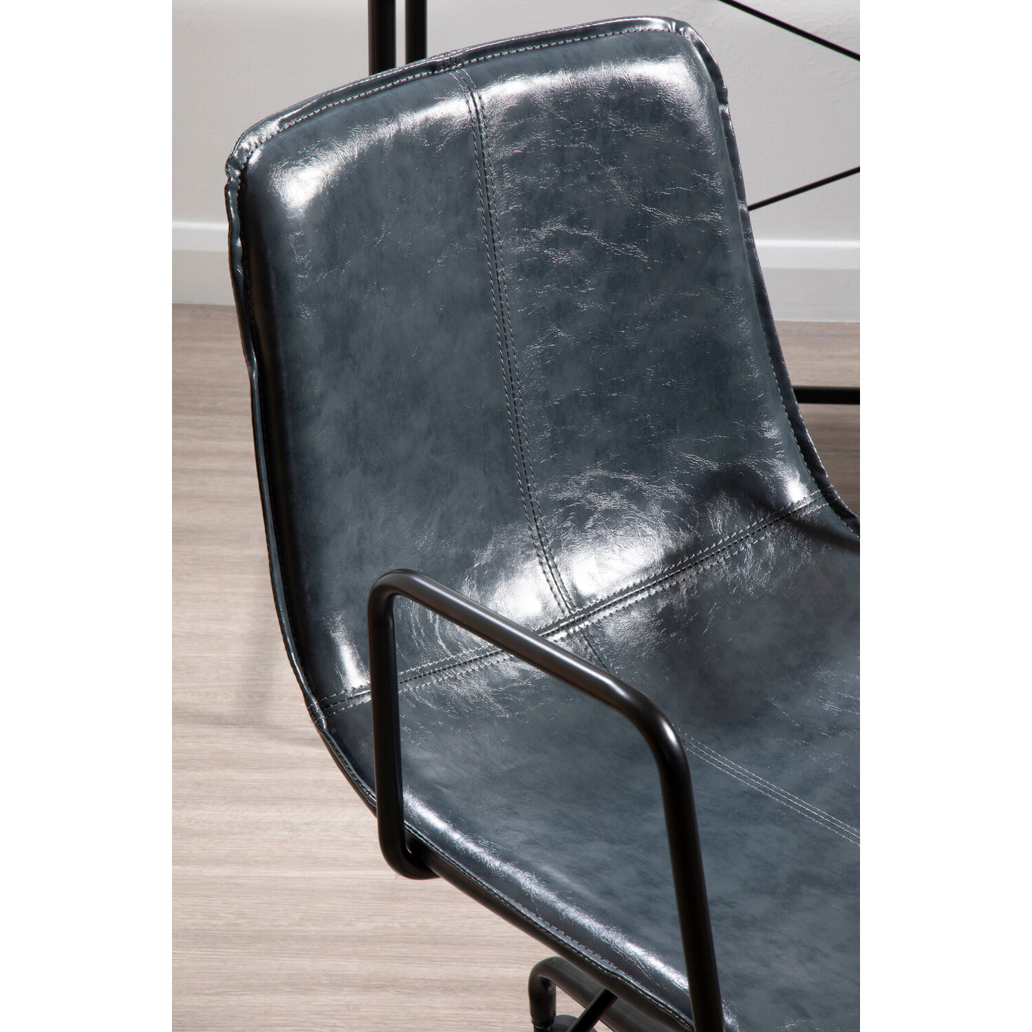 Branson Grey Leather Effect Home Office Chair - Grey