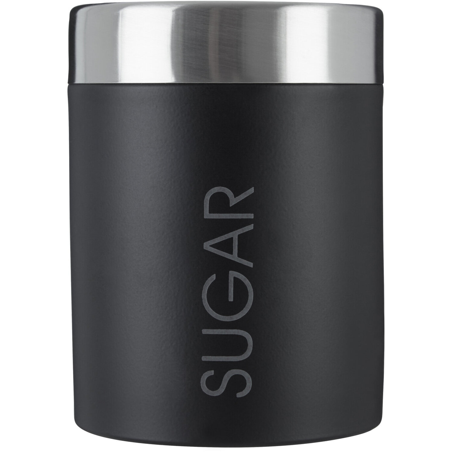 Liberty Black Enamel Sugar Canister With Silver Lid - Black