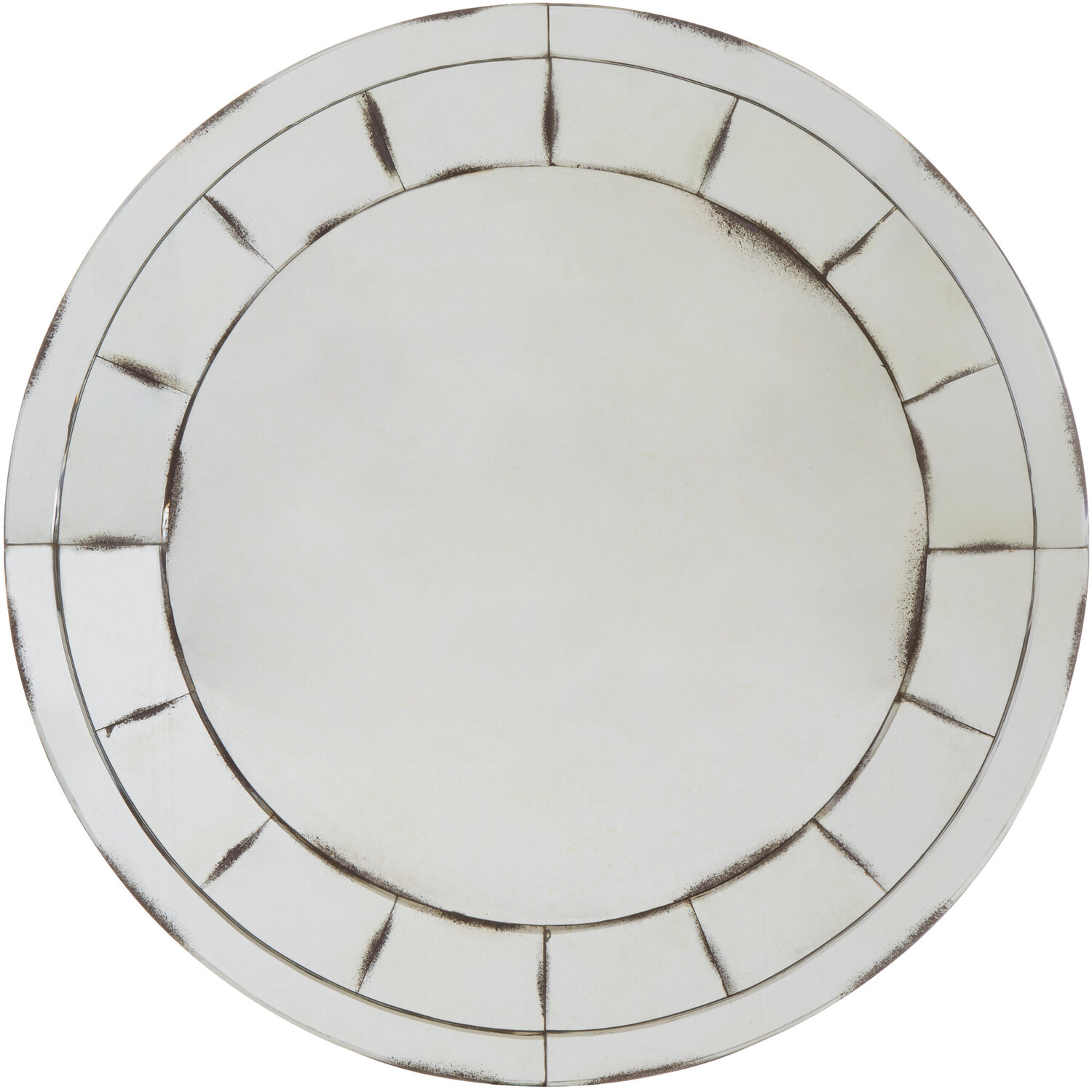 Petillo Thick Silver Frame Rectangular Wall Mirror - Grey