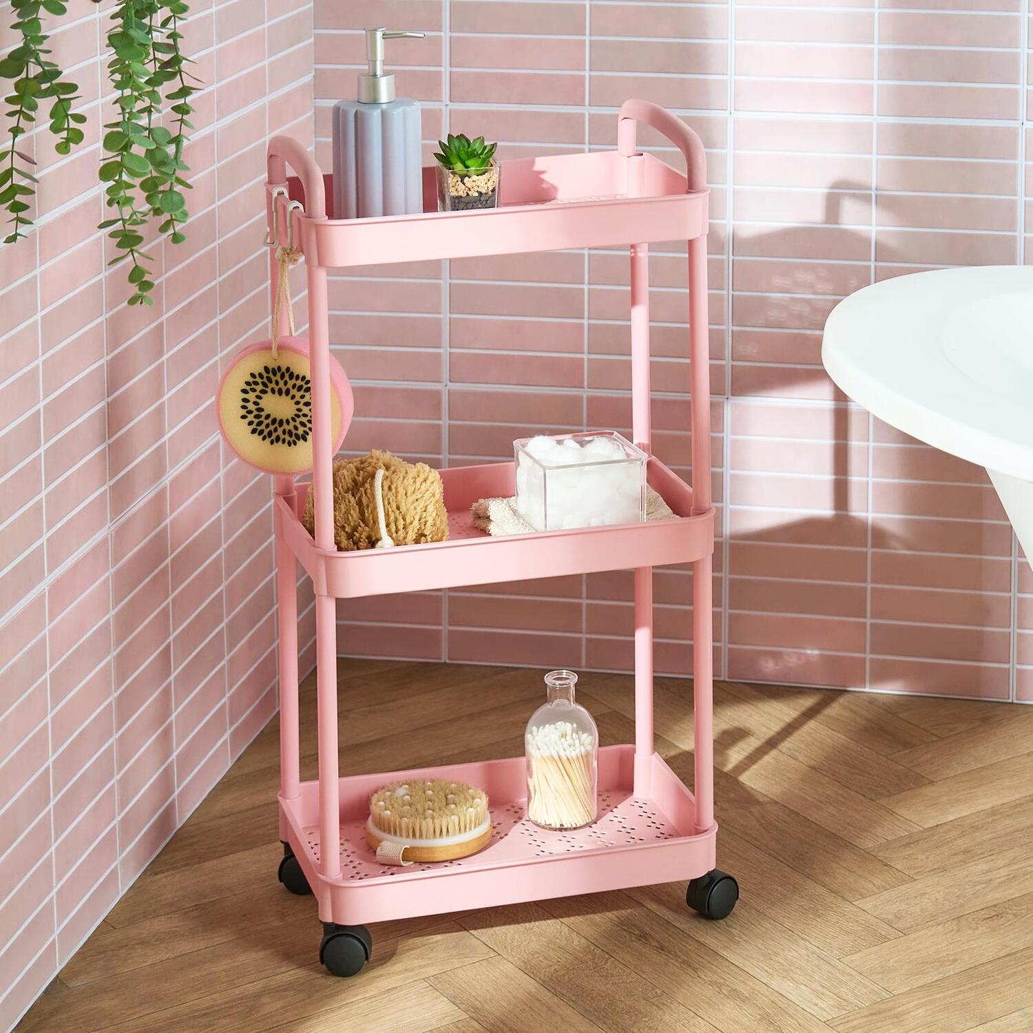 Ohs 3 Layer Trolley Cart - Blush