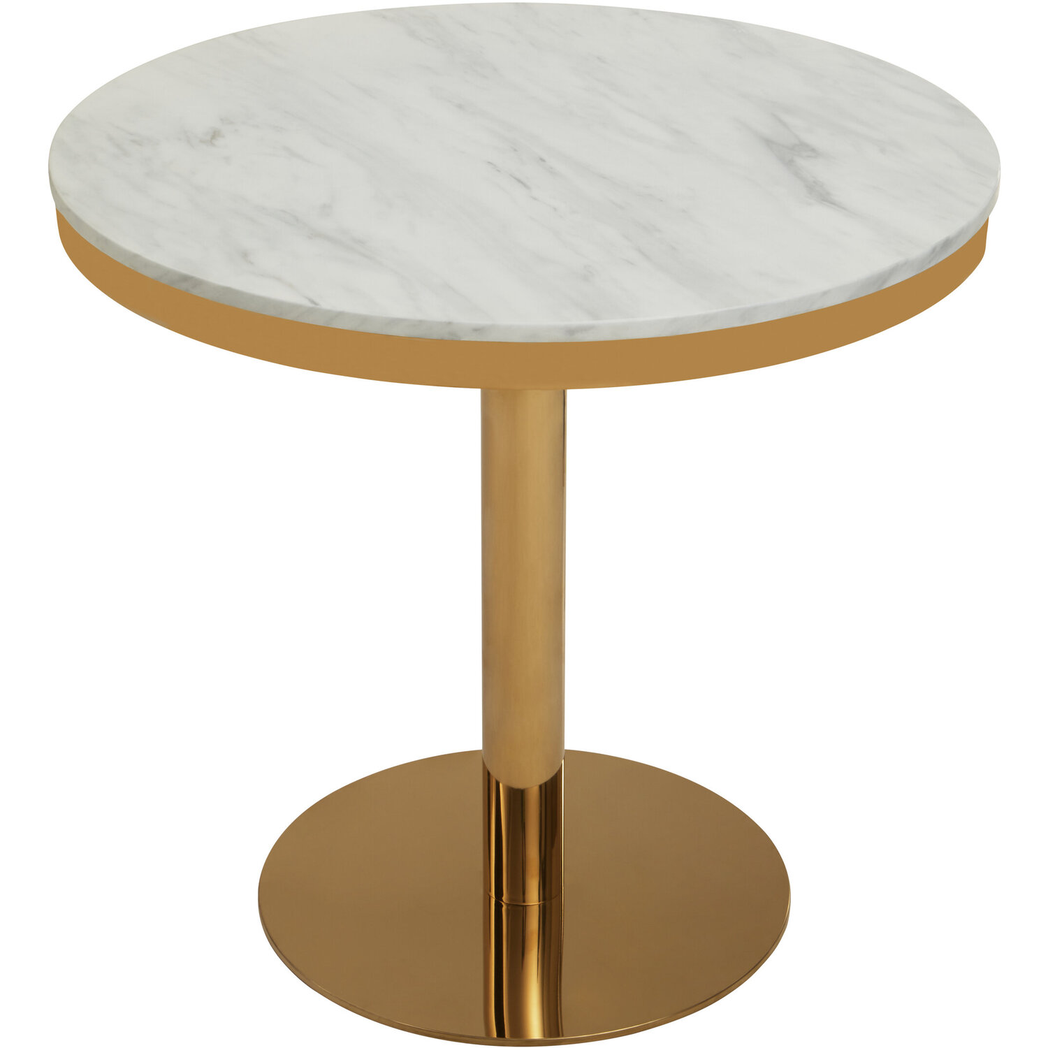 Azalea Round Marble Dining Table With Gold Base - Gold