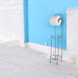 Free-Standing 4-Roll Metal Toilet Paper Holder Stand - Black