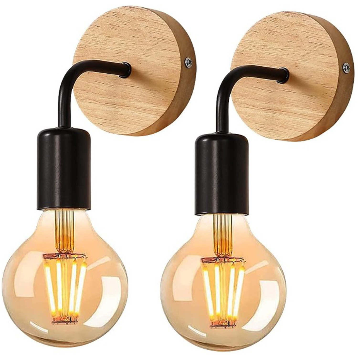 Image of Wall Light Black E27 2 Packs&hellip;