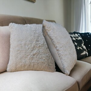 Fluffy Cushion Set of 2 – Cream