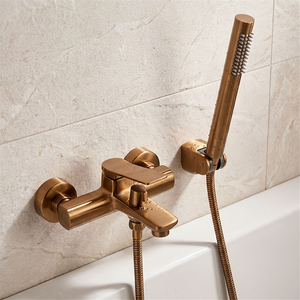 Wall Mounted Bath Tap Copper Bronze NERI PLUS with Shower