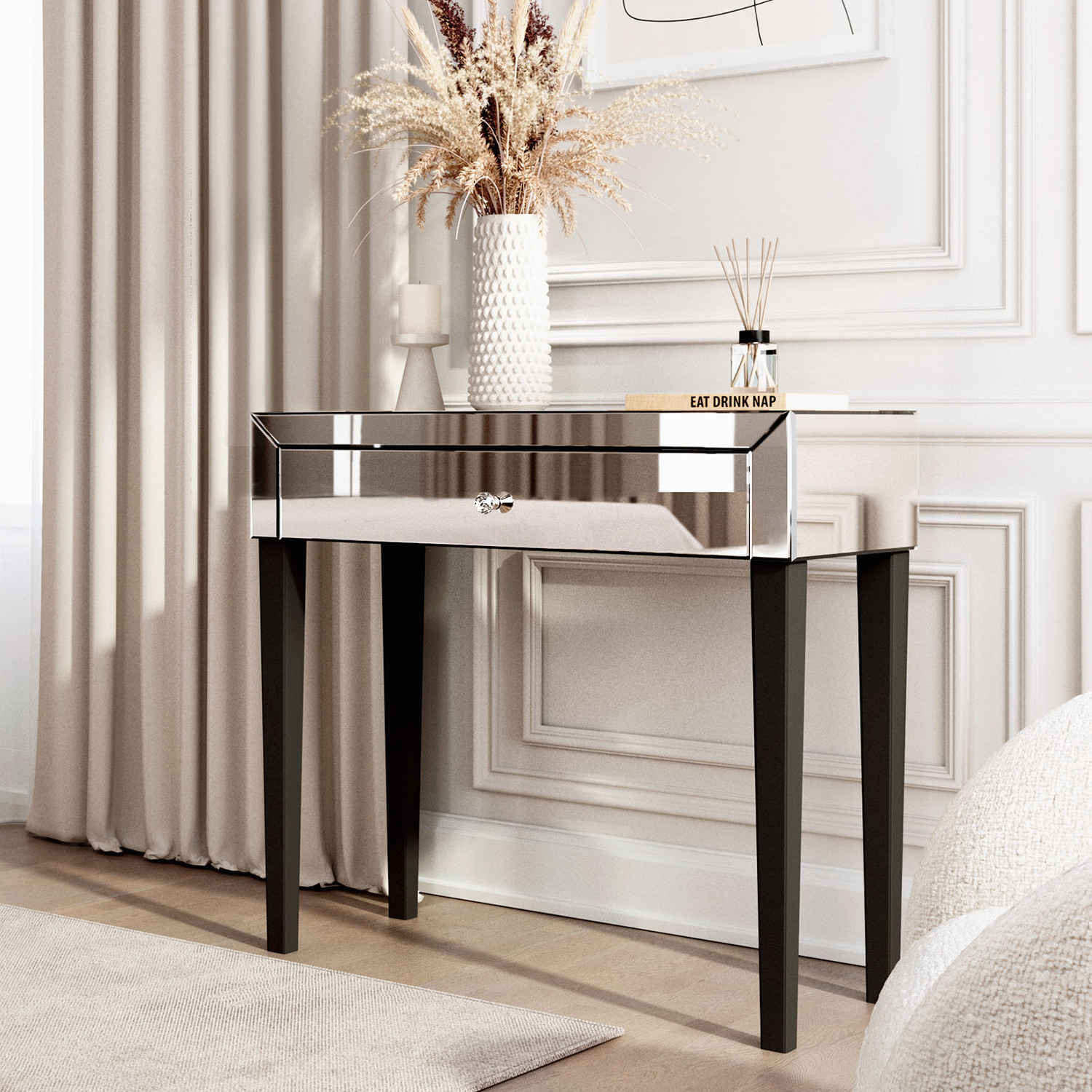 Laguna Dressing Table Console Table - Silver