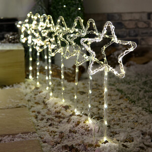 Pack of 8 LED Star Stake Lights