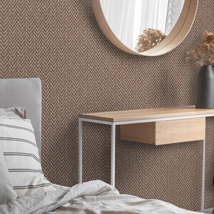 Rattan Wood Effect Vinyl Wallpaper