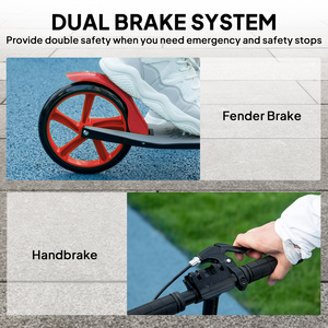 HOMCOM Folding Kick Scooter for 14+ w/ Adjustable Height