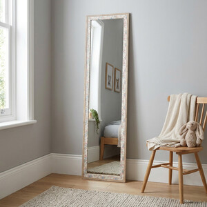 Floral Linen Wooden Dress Mirror