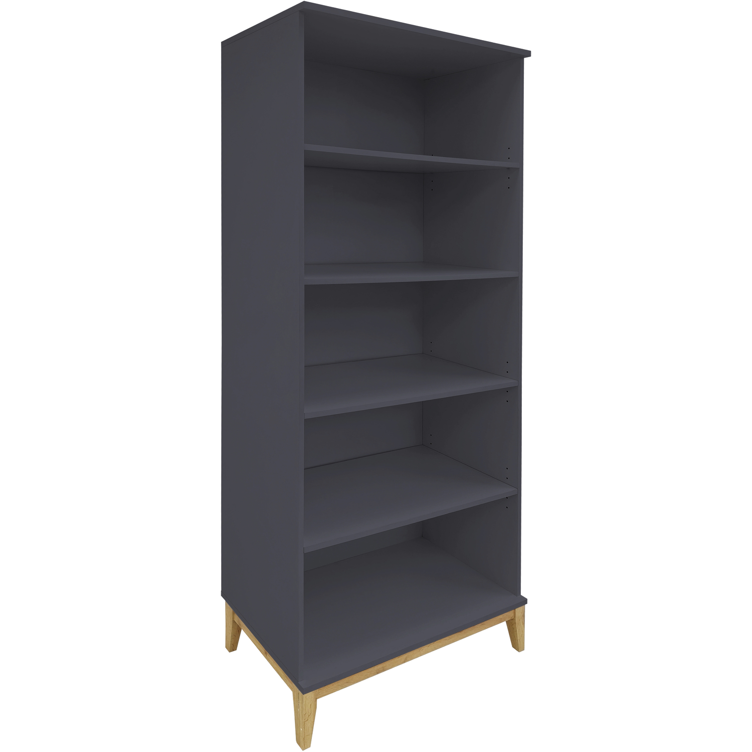 Pelle Bookcase 4 shelves in GreyWotan Oak - Grey/Wotan Oak