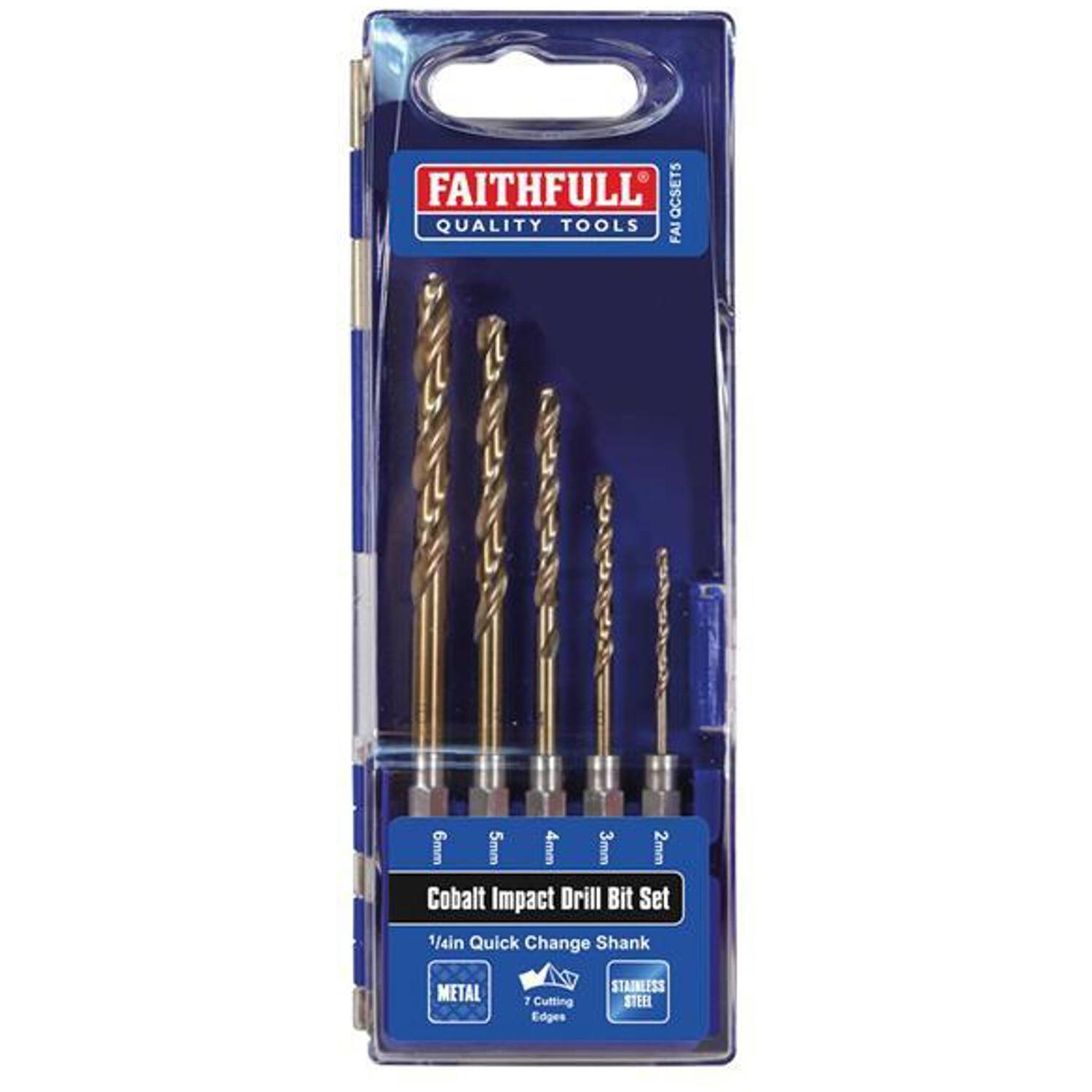 Faithfull Hsse M35 Cobalt Quick-Change Impact Drill Bit Set, 5 Piece - Image 11