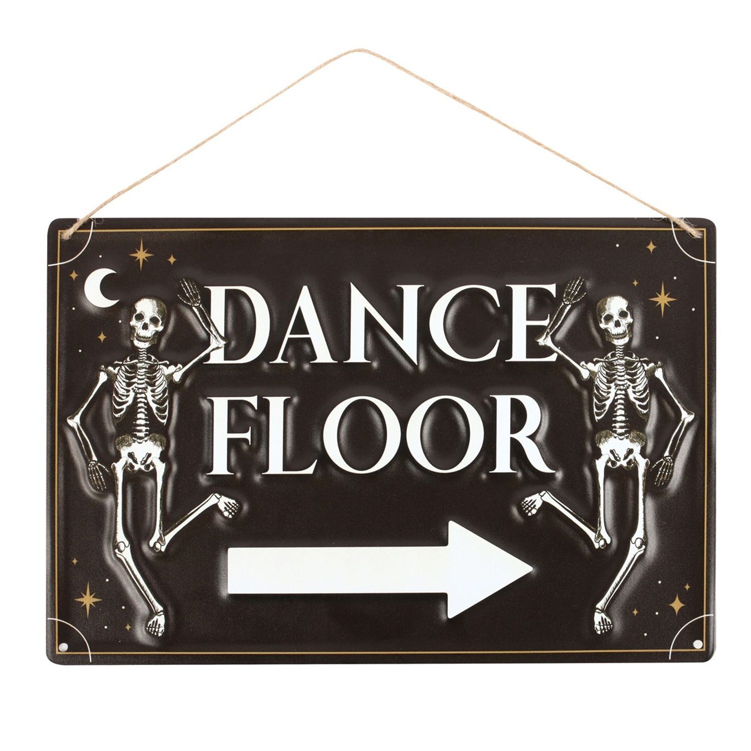 Something Different Dance Floor Metal Hanging Sign - Black/White/Gold - One Size