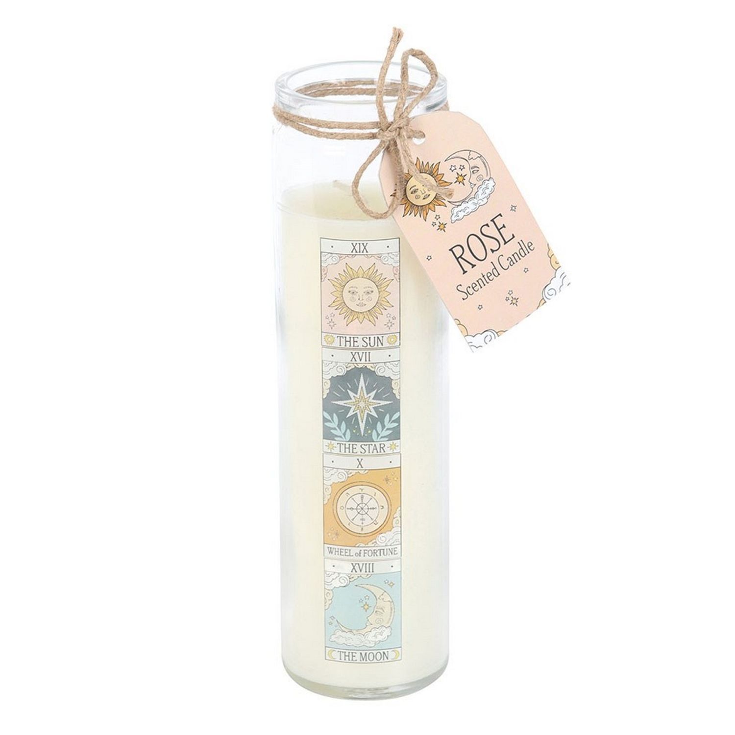 Something Different Rose Tarot Vintage Tube Candle - White/Multicoloured
