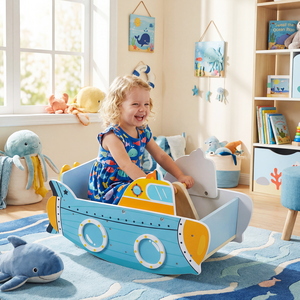 Submarine-Themed Wooden Baby Rocking Climber