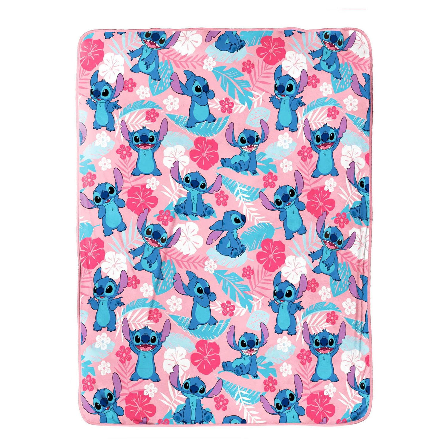 Lilo & Stitch Unisex Dark Pink Plush Fleece Blanket In | Size: Crib - Image 2