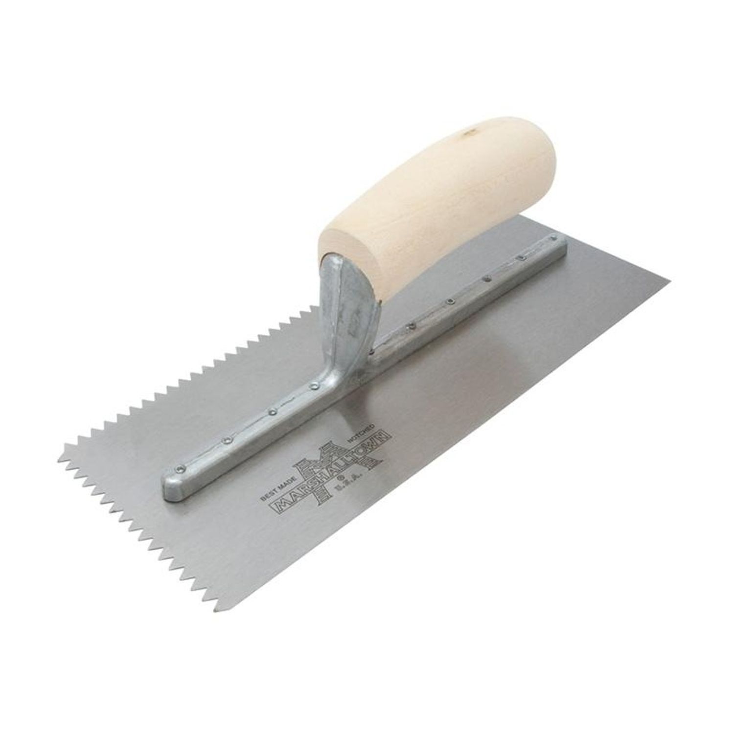 Marshalltown M701s Notched Trowel V 3/16In Wooden Handle 11 X 4.1/2In - Multi Colour