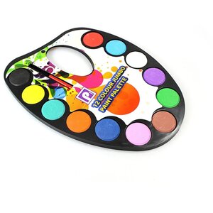 12 Jumbo Watercolor Colors Paint Set With Palette And Brush