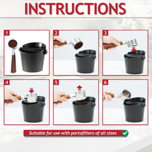 Coffee Knock Box with Non-Slip Base and Detachable Bar Espresso Grounds Grind Bin Container