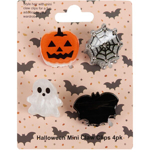 Pack of 4 Halloween Mini Claw Clips
