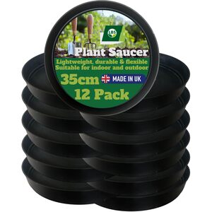Bronte Heritage Round Plastic Plant Pot Saucer 35cm Pack of 12