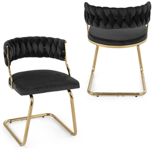 Set of 2 gold-plated Dining Chairs