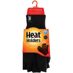 Mens Warm 3.2 TOG Fleece Lined Winter Thermal Fingerless Gloves in Khaki & Navy