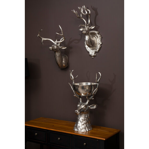 Wall Mounted Stag with Curved Antlers