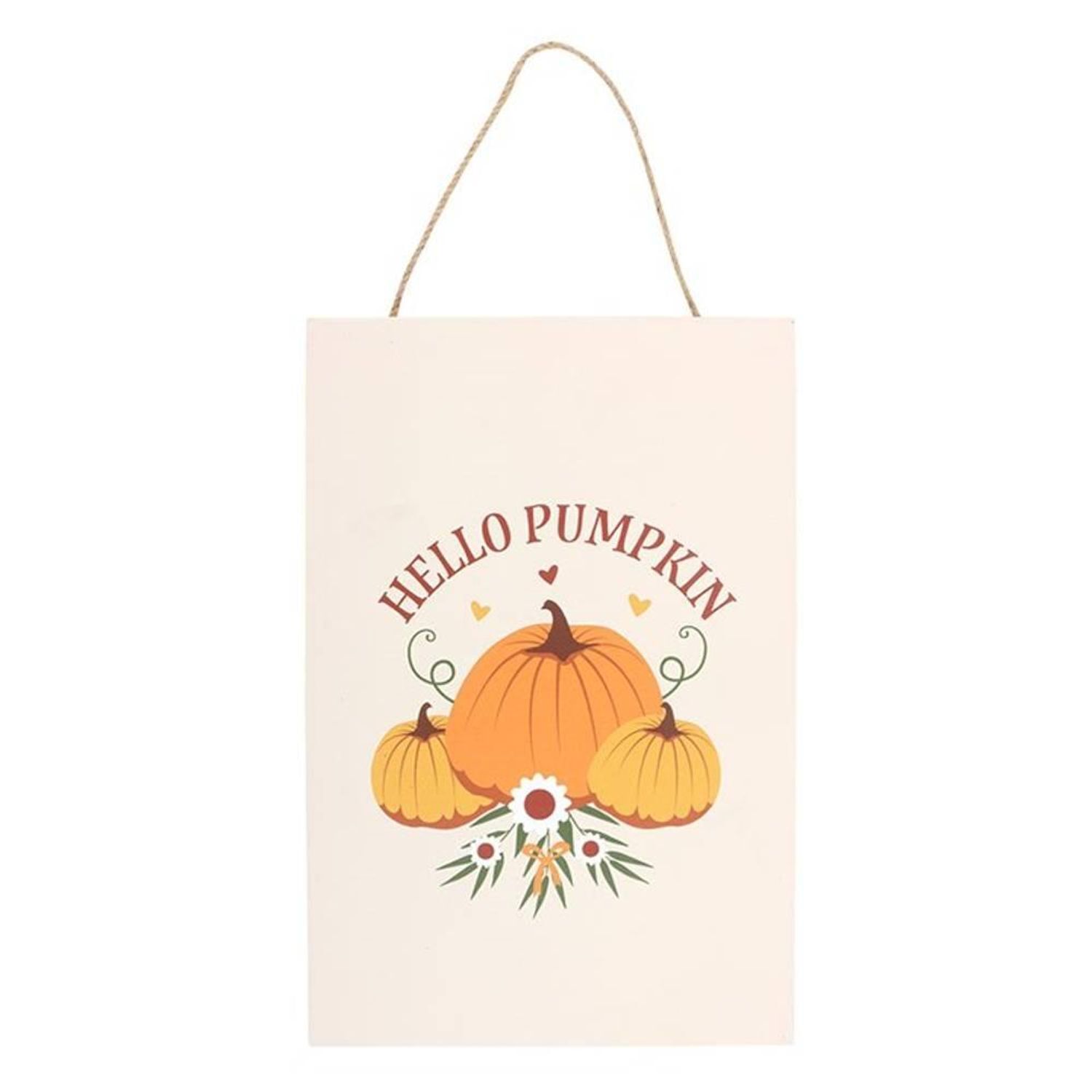 Something Different Autumn Days Hello Pumpkin Hanging Sign - Orange - One Size