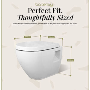 Balterley Contemporary Bathroom Round Toilet Pan, 350mm x 355mm - White