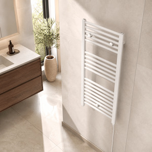 Balterley Ellastone Contemporary Electric Vertical Round Towel Rail with 18