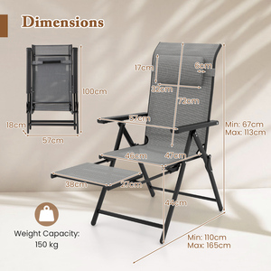 Set of 2 Folding Lounge Chairs