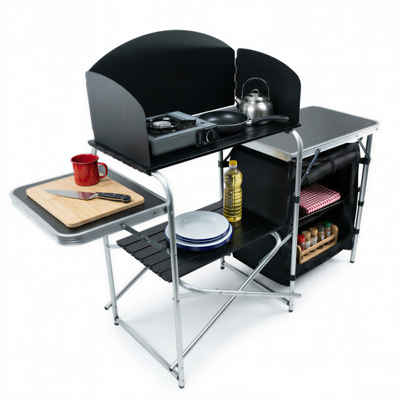 MoverX Portable Camping Kitchen Unit with Aluminium Frame