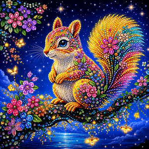 Multi Colour Squirrel 5D DIY Diamond Painting Kit