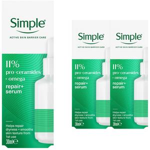 Simple Repair+ Serum Pro-Ceramide Omega 11% Barrier Repair Care 30ml, 3 Pack