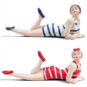 Set of Two Bathing Beach Ladies Nautical Decorations