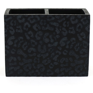 Noir Leopard Print Toothbrush Holder