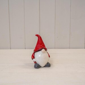 Traditional Red/White Ceramic Santa Gonk
