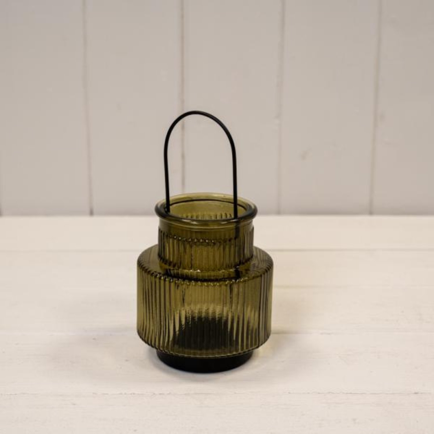 Kdmd Unisex Olive Green Glass Candle Holder Small - Image 2